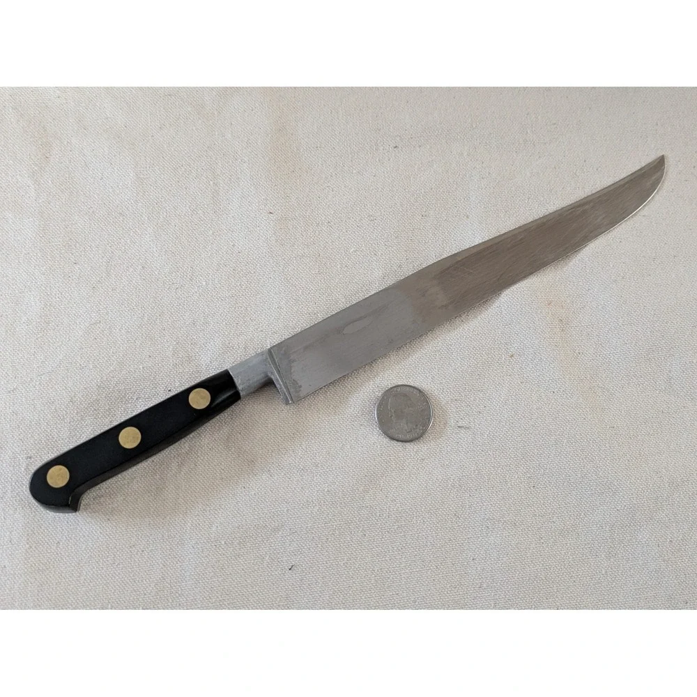 Sabatier 2 Lions Slicing Carving Knife Black Handle‎ 8 in Blade
